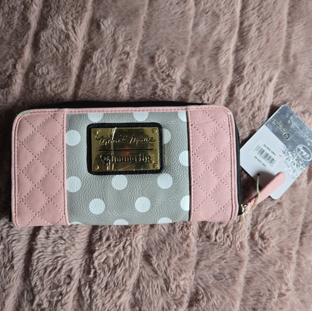 Disney Minnie Mouse Pink Quilted Zip Wallet - Picture 2 of 4